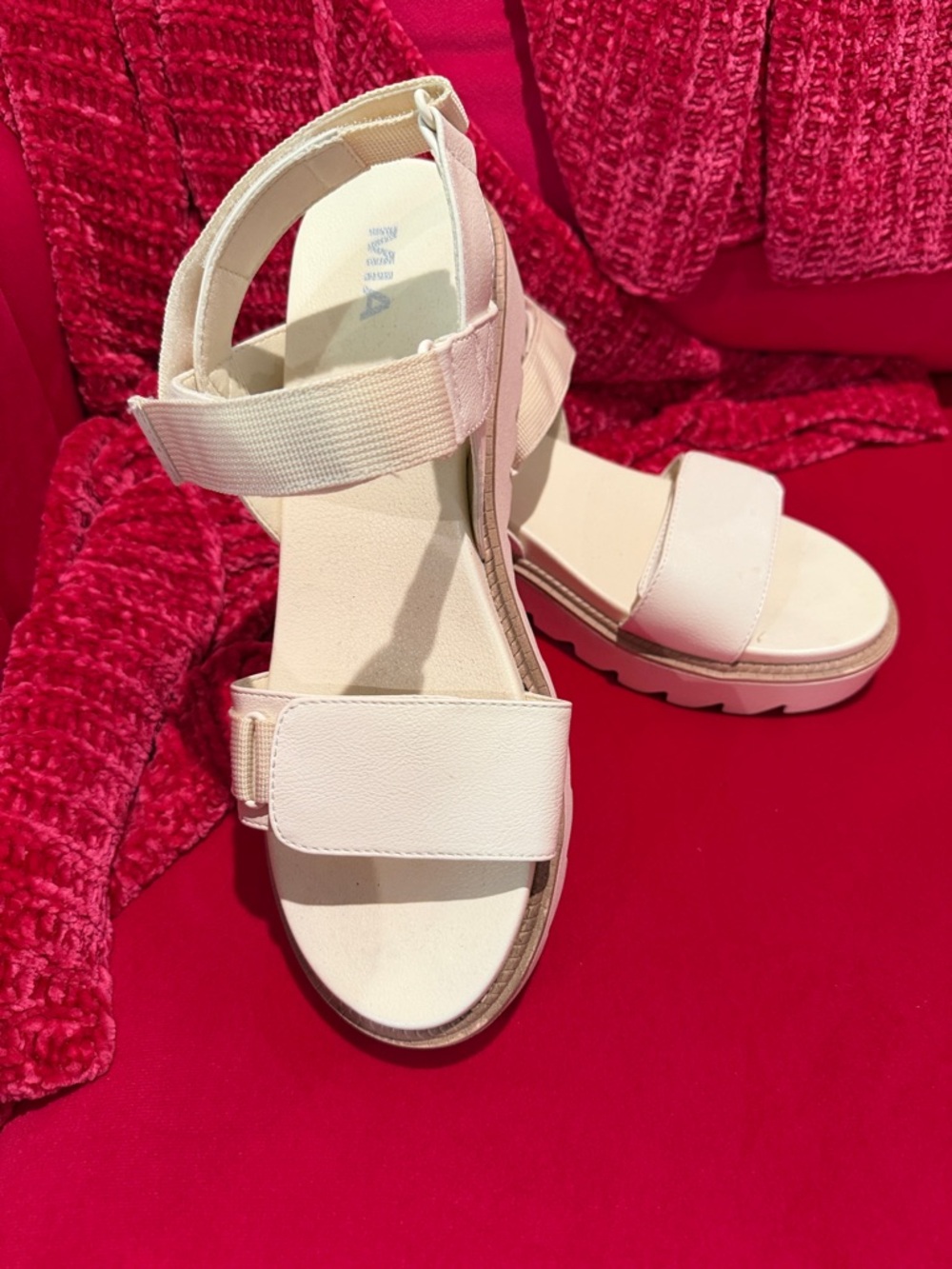 MIA Cream Strappy Platform Sandals